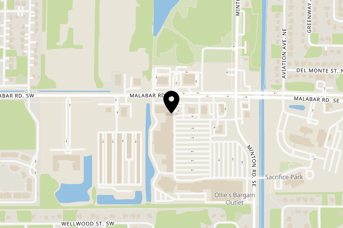 Map showing the location of Mash Hoagies on 190 Malabar Rd SW Ste #119 in Palm Bay